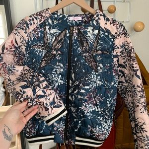 Parker Maverick Floral Embroidered Quilted bomber